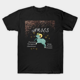 Aries ♈🐏 Zodiac Sign Astrology Tshirt Design T-Shirt